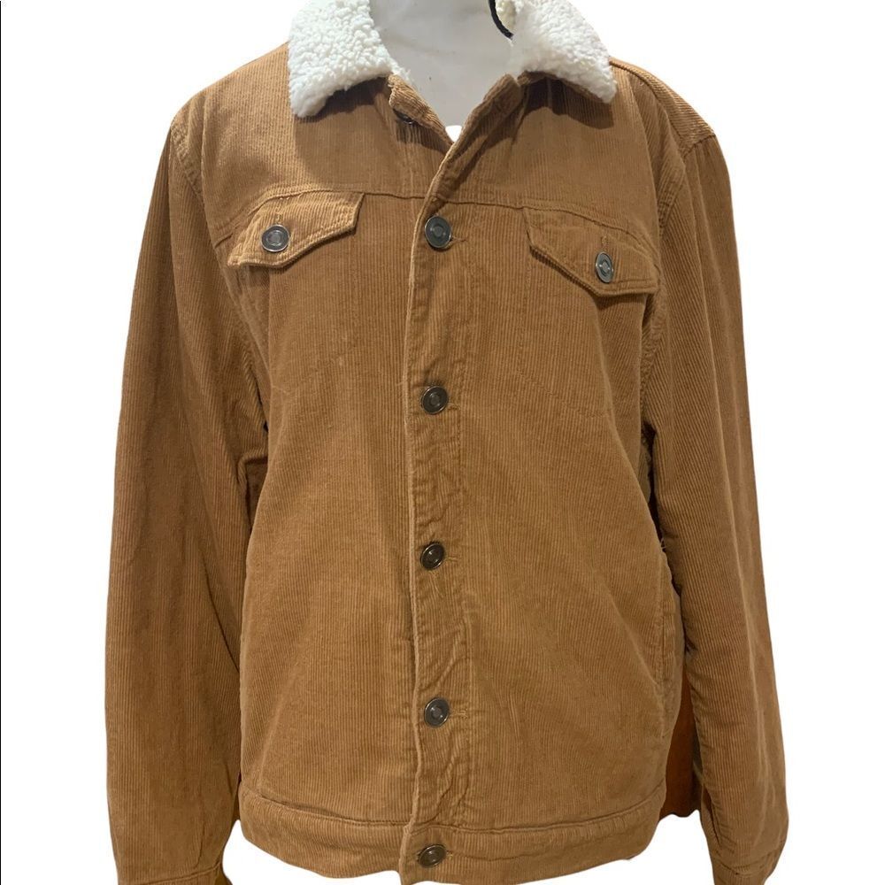Rue 21 Corduroy Tan Button-down Jacket with Fleece Lining - Picture 4 of 13